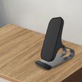 15W bezdrátová nabíječka Qi Mobile Phone Desk Fast Charging Stand pro iPhone Samsung - Black/Black