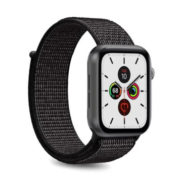 Apple Watch Ultra 2/Ultra/9/8/SE (2022)/7/SE/6/5/4/3/2/1 Puro Nylonový sportovní řemínek - 49 mm/45 mm/44 mm/42 mm - černý