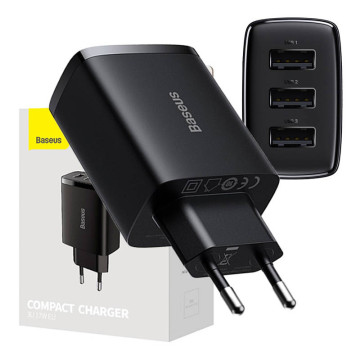 Kompaktní rychlonabíječka Baseus CCXJ020101, 3x USB, 17 W