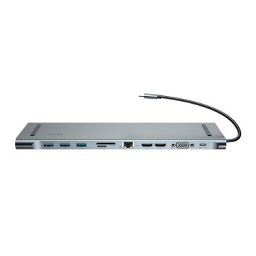 Baseus 11 in 1 HUB Enjoyment Series USB Type-C dokovací stanice CATSX-G0G - šedá