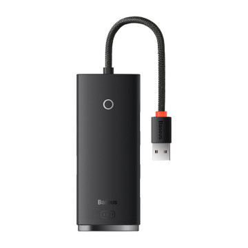 Baseus Lite Series Hub 4v1 WKQX030001 USB na 4x USB 3.0, 25cm - černý