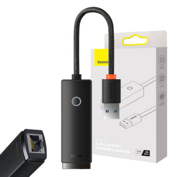 Baseus Síťový adaptér řady Lite USB na RJ45 WKQX000101 - černý