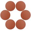 6 Pcs. Coasters in PU Leather Ø 10 cm - Brown