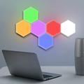 Pack Touch Induction Magnetic Light DIY Honeycomb Modular Wall Lamp Home Decor [Color Edition] - EU Plug - 6 Pcs.