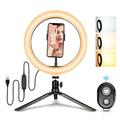 6" 48-LED Selfie Ring Light + Desktop Tripod + Remote Shutter for Live Broadcast Video Shooting