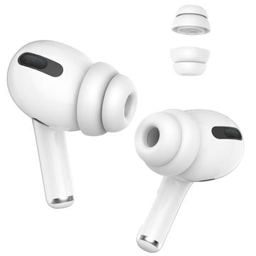 AHASTYLE PT99-2 1 pár nástavců do uší pro sluchátka Apple AirPods Pro 2 / AirPods Pro Bluetooth Silikonové krytky, velikost S - bílé