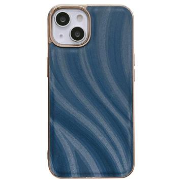 Abstract Series iPhone 14 Plus Coated TPU Case - Blue