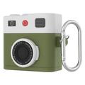 AirPods 4 Retro Camera Design Liquid Silicone Case - Green