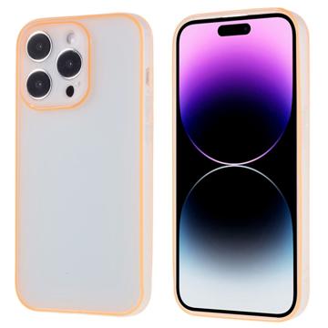 Světelný iPhone 14 Pro Max TPU Pouzdro - Oranžový