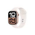 Apple Watch 10 GPS MWWJ3QN/A - Aluminum, Light Blush Sport Band, M/L, 42mm - Rose Gold