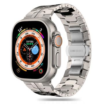 Apple Watch Series Ultra 2/Ultra/9/8/SE (2022)/7/SE/6/5/4/3/2/1 Tech-Protect Stainless Steel Line Strap - 49mm/45mm/44mm/42mm - Titanium