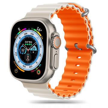 Apple Watch Ultra 2/Ultra/9/8/SE (2022)/7/SE/6/5/4 Tech-Protect Iconband Pro TPU Strap - 49mm/45mm/44mm/42mm - Starlight / Orange