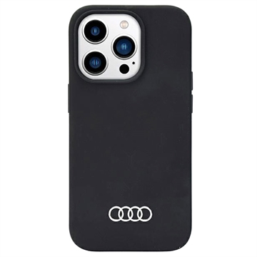 iPhone 14 Pro Max Audi Metal Logo Silikonové Pouzdro - Černé