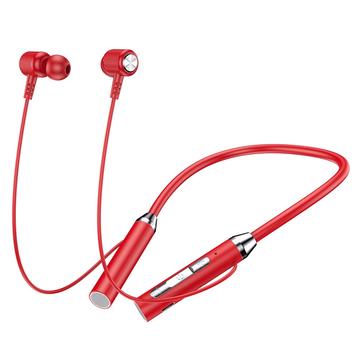 B3 9D Surround Stereo Sports Bluetooth Headphones with Silicone Neckband - Red