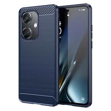 OnePlus Nord CE3 Pouzdro z Kartáčovaného TPU - Uhlíkové Vlákno - Modrý