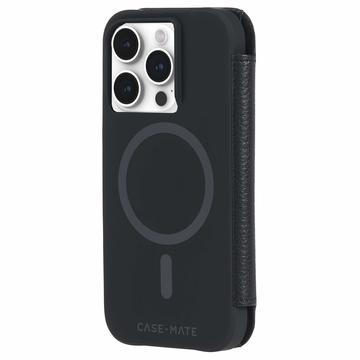 Kožené Pouzdro na Peněženku iPhone 15 Pro Case-Mate MagSafe - černá