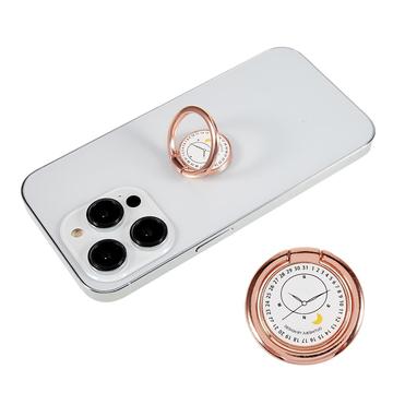 Compass Design Cell Phone Ring Holder Finger Stand Kickstand Metal Grip Holder - White