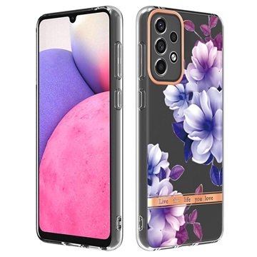 Květinová série Samsung Galaxy A33 5G TPU Case - Purple Begonia