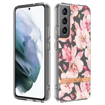 Květinová série Samsung Galaxy S22 5G TPU pouzdro - Pink Gardenia