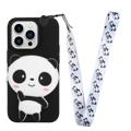 Cartoon Design iPhone 14 Pro Max TPU Pouzdro s Kapsou na Zip - Panda