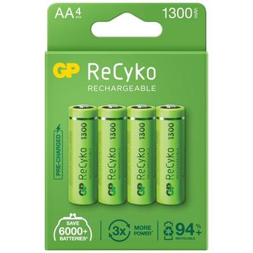 GP ReCyko 1300 Rechargeable AA Batteries 1300mAh - 4 Pcs.