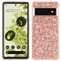 Hybridní Pouzdro Google Pixel 8a Glitter Series - Růžové Zlato