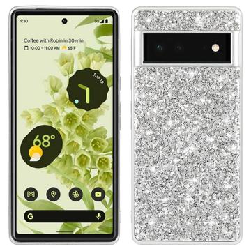 Hybridní Pouzdro Google Pixel 8a Glitter Series - Stříbrný