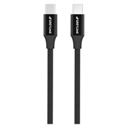 Pletený Kabel USB-C / USB-C GreyLime - 1m - Černá