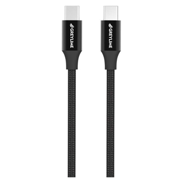 Pletený Kabel USB-C / USB-C GreyLime - 1m - Černá