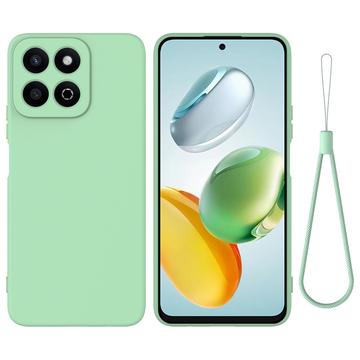 Honor 200 Smart/X7c Liquid Silicone Case with Hand Strap - Green