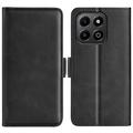 Honor X6b Wallet Case with Magnetic Closure - Calf Texture - Black