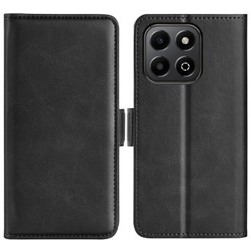 Honor X6b Wallet Case with Magnetic Closure - Calf Texture - Black