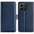 Honor X6b Wallet Case with Magnetic Closure - Calf Texture - Blue