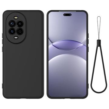 Huawei Nova 13 Pro Liquid Silicone Case with Hand Strap - Black