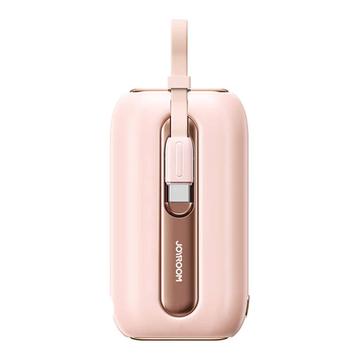 Joyroom JR-L012 Colorful 10000mAh Power Bank - USB-C & Lightning Cable, 22.5W - Pink