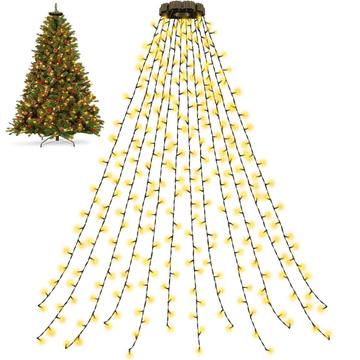 LED Light Chain for Christmas Tree with Ring - 400 LED, EU Plug, 3m - Warm White