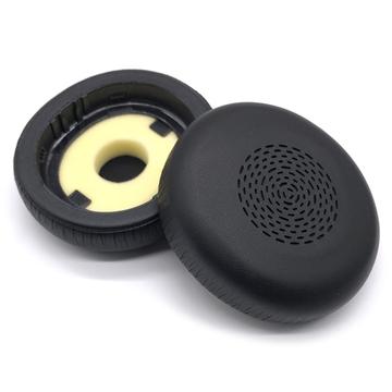 Leather Memory Foam Earpads for Jabra Evolve2 75 Headphones - Replacement Cushions - Black