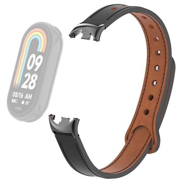 Kožený Řemínek Xiaomi Smart Band 8 s Konektory - Černá