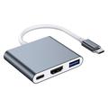 Lippa 3-in-1 87W USB-C Hub - PD, 4K - Grey