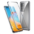 Magnetické pouzdro Huawei P40 Pro s temperovaným sklem - stříbrné