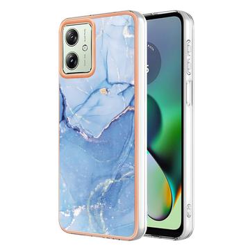 Motorola Moto G54 Marble Pattern Electroplated IMD TPU Case