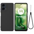 Tekuté silikonové pouzdro na Motorola Moto G04/G24 - Černé