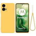 Tekuté silikonové pouzdro na Motorola Moto G04/G24 - Žlutá