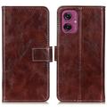 Motorola Moto G55 Wallet Case with Magnetic Closure - Brown