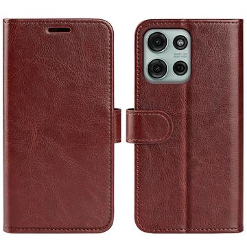 Motorola Moto G75 Wallet Case with Magnetic Closure - Brown