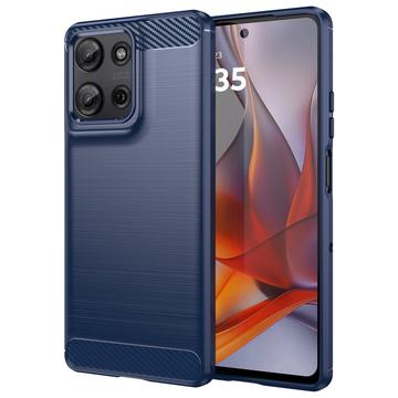 Motorola Moto G75 Pouzdro z Kartáčovaného TPU - Uhlíkové Vlákno