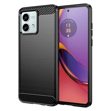 Motorola Moto G84 Pouzdro z Kartáčovaného TPU - Uhlíkové Vlákno - Černé