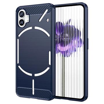 Nothing Phone (1) Brushed TPU Case - Carbon Fiber - Blue