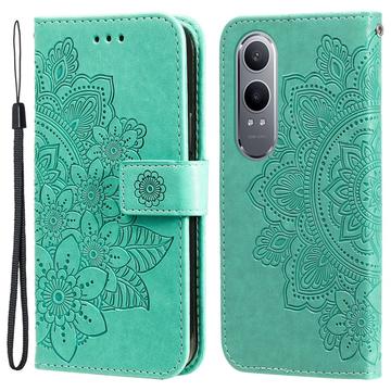 OnePlus Nord CE4 Lite/Oppo K12x Série Mandala Peněženka - Zelená