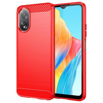 Oppo A18/A38 Pouzdro z Kartáčovaného TPU - Uhlíkové Vlákno